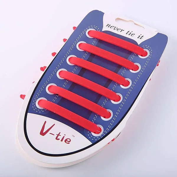No-Tie Flat Elastic Silicone Shoelaces