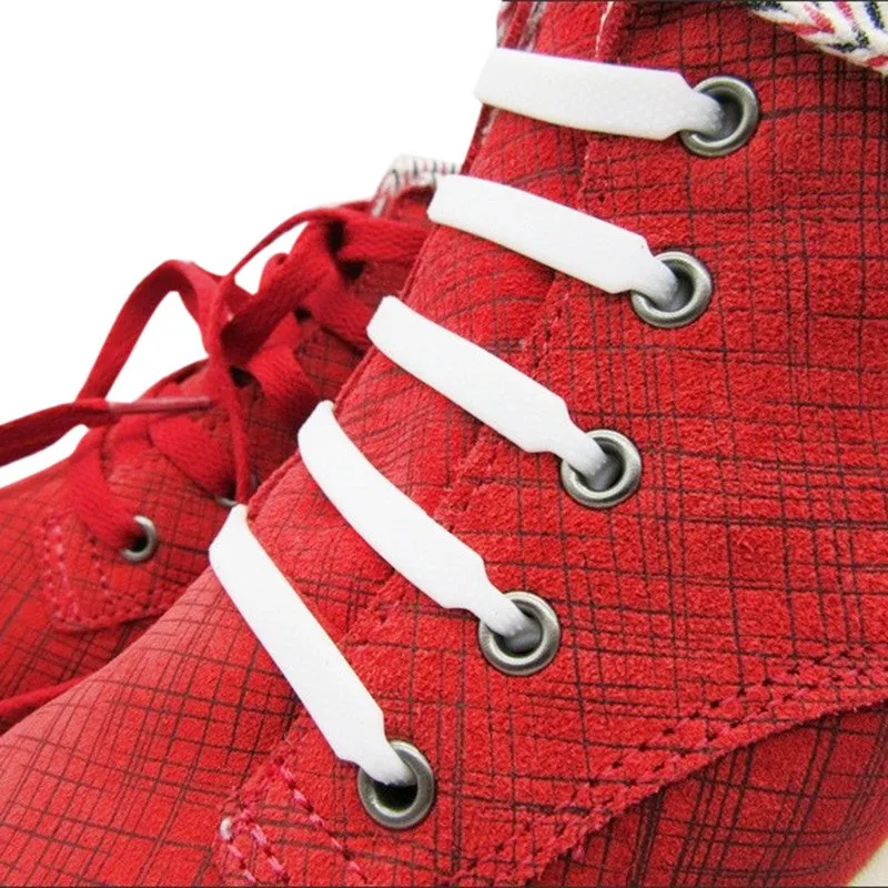 No-Tie Flat Elastic Silicone Shoelaces