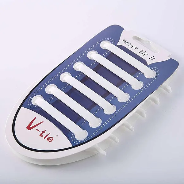 No-Tie Flat Elastic Silicone Shoelaces