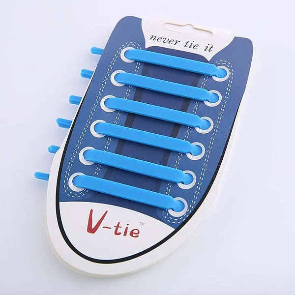 No-Tie Flat Elastic Silicone Shoelaces