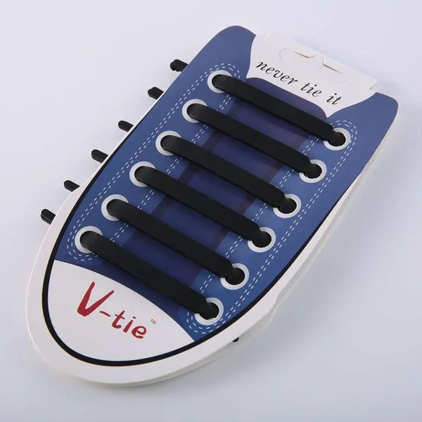 No-Tie Flat Elastic Silicone Shoelaces