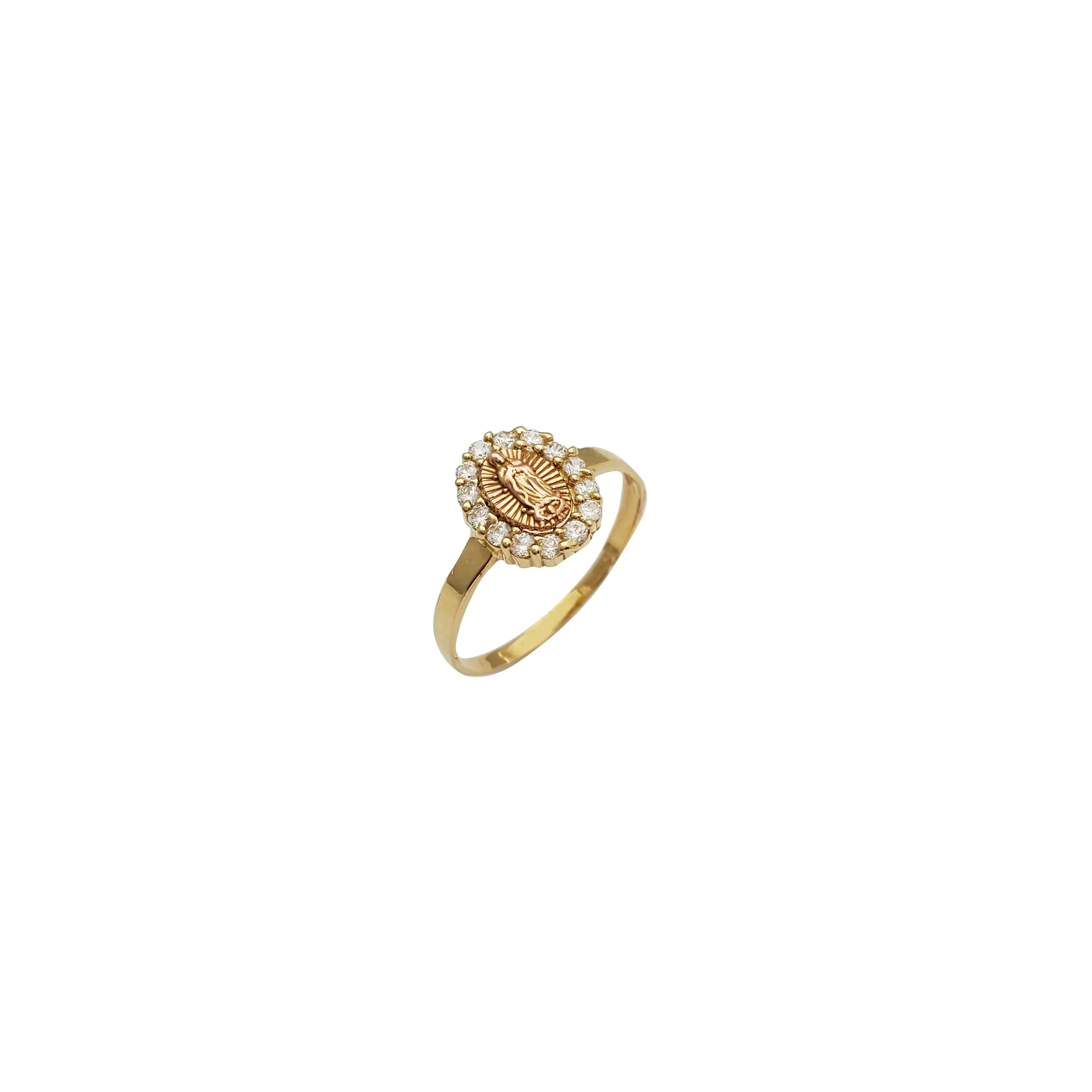 Oval Shape Virgin of Guadalupe Ring (14K)