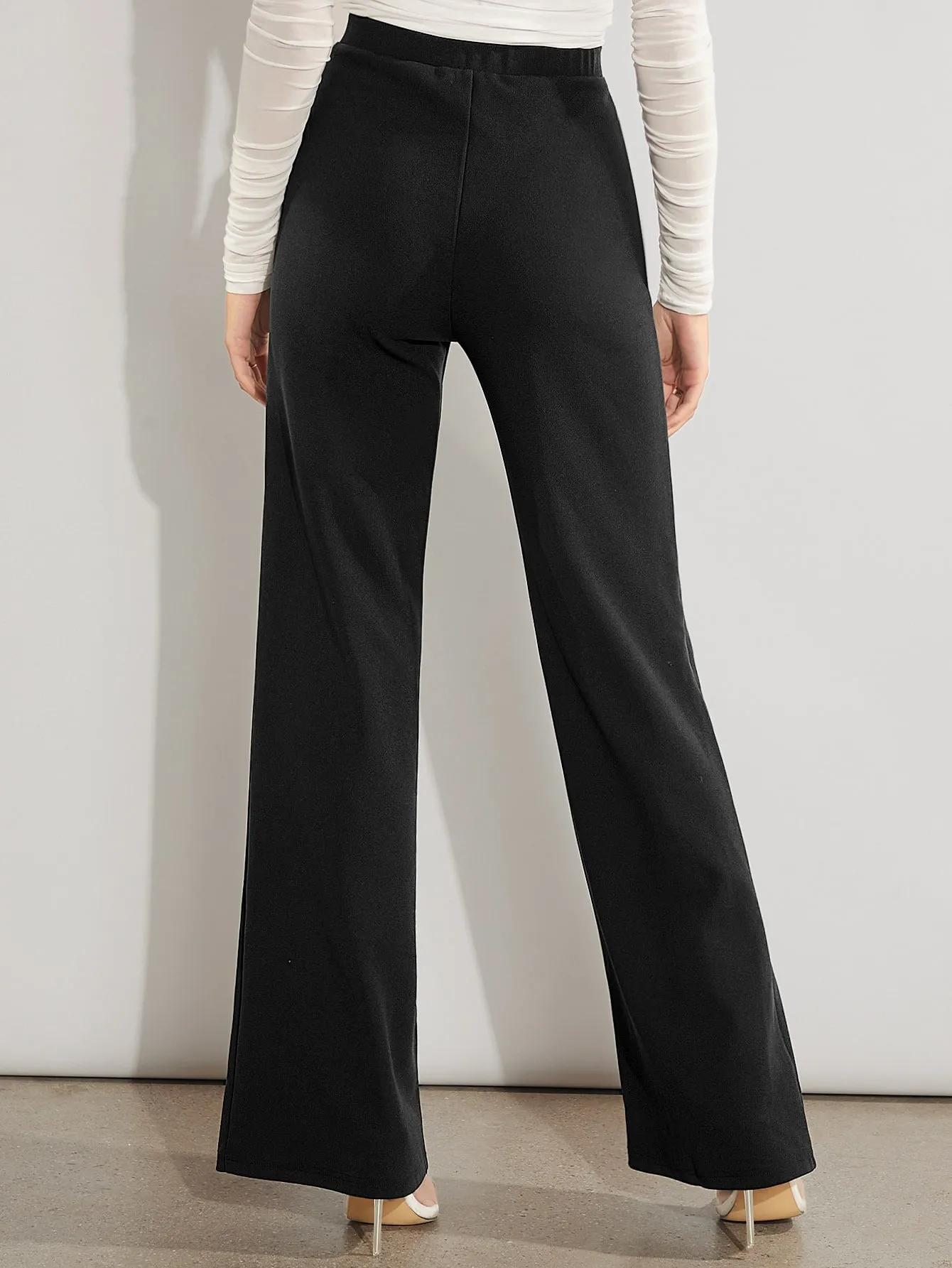 Pantalones de Cintura Alta y Pierna Ancha - Cherry Vibes CR