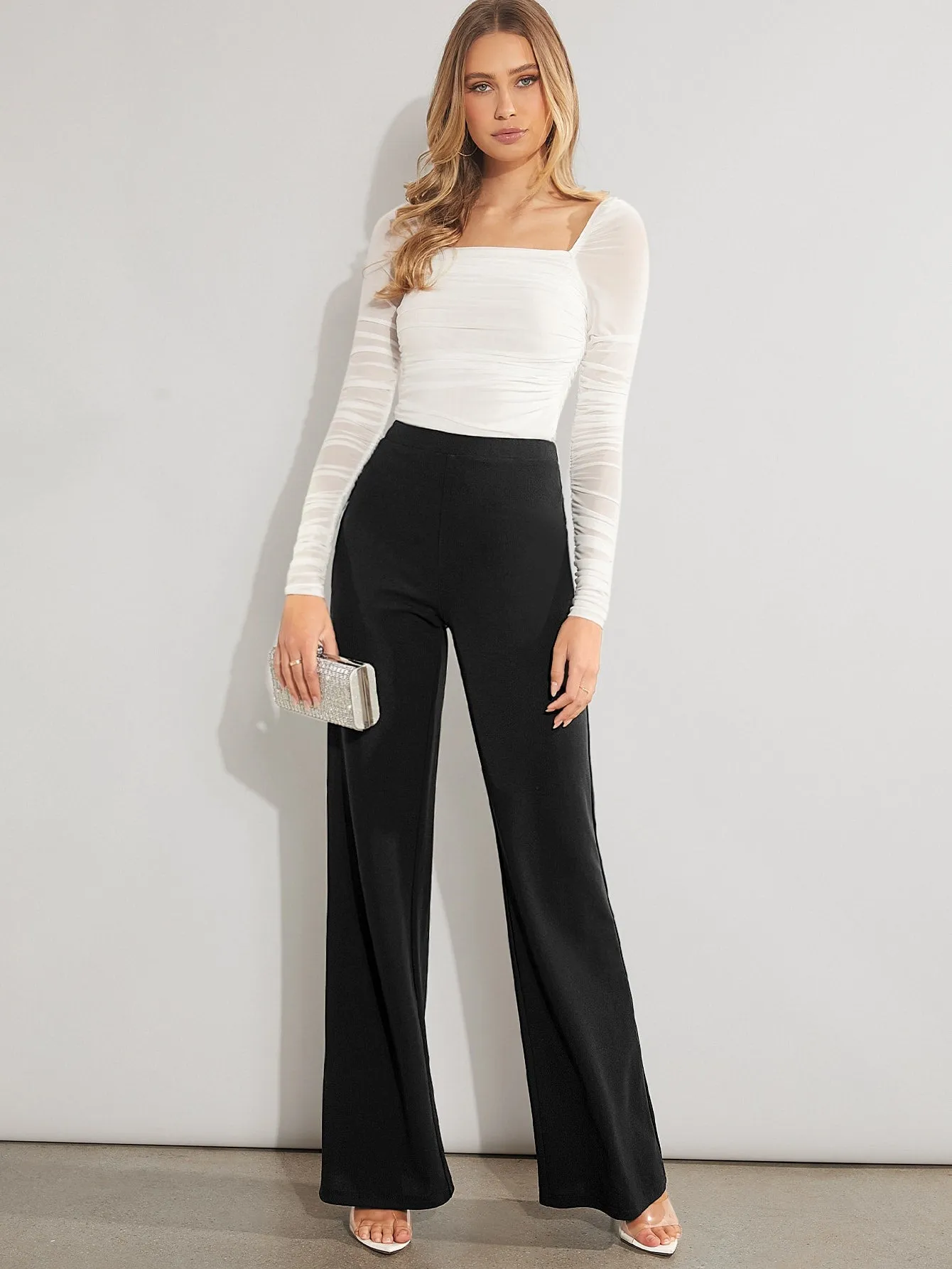 Pantalones de Cintura Alta y Pierna Ancha - Cherry Vibes CR
