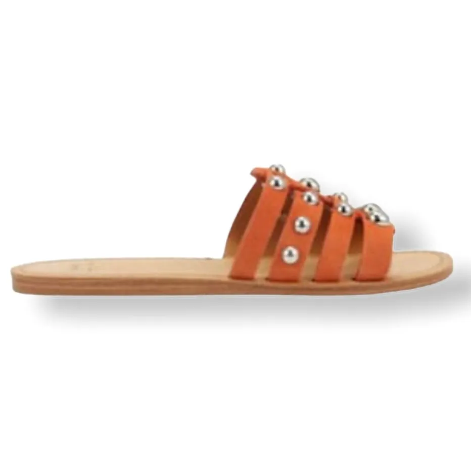 PAVA Women's Slide Studded Flats Sandals