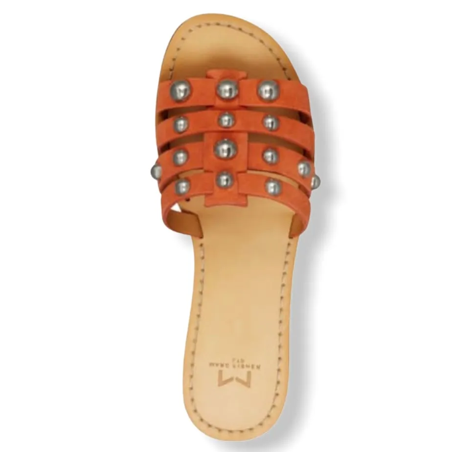 PAVA Women's Slide Studded Flats Sandals