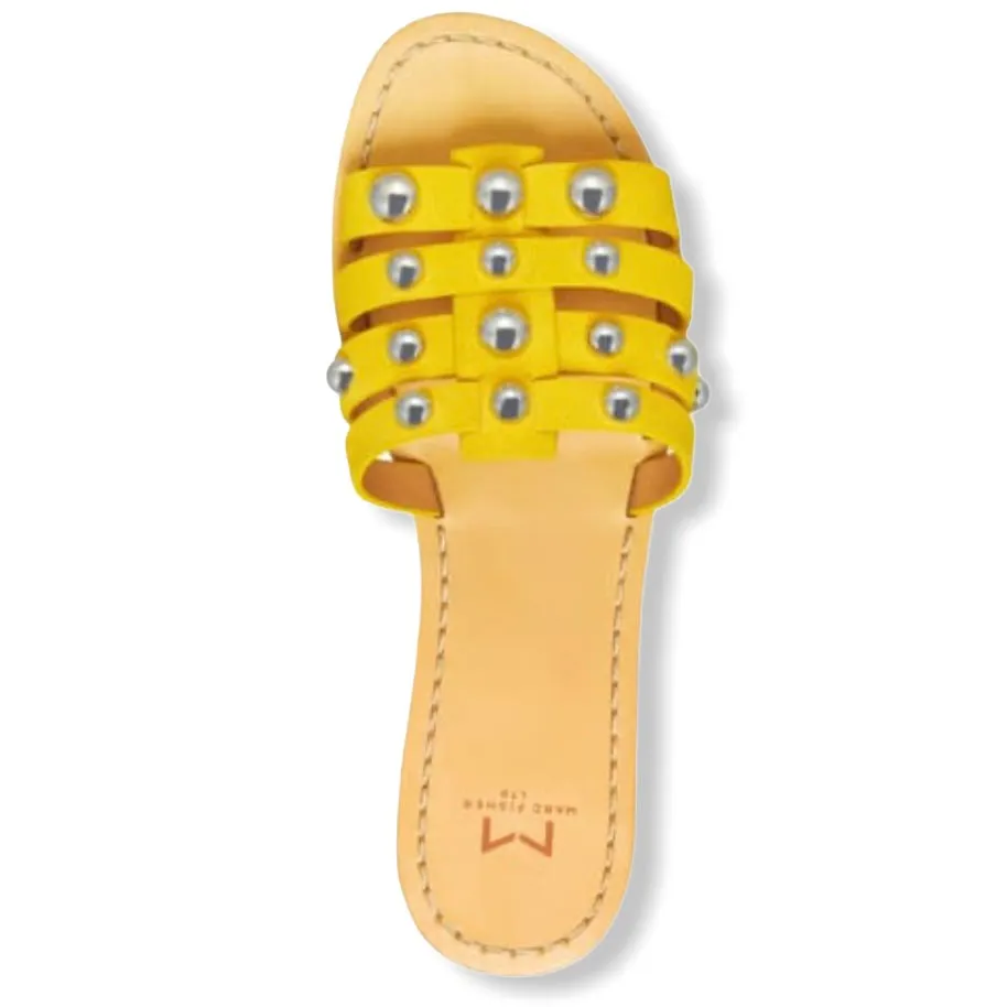 PAVA Women's Slide Studded Flats Sandals