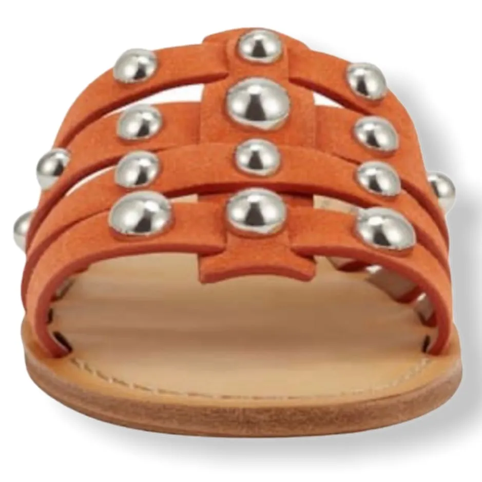 PAVA Women's Slide Studded Flats Sandals