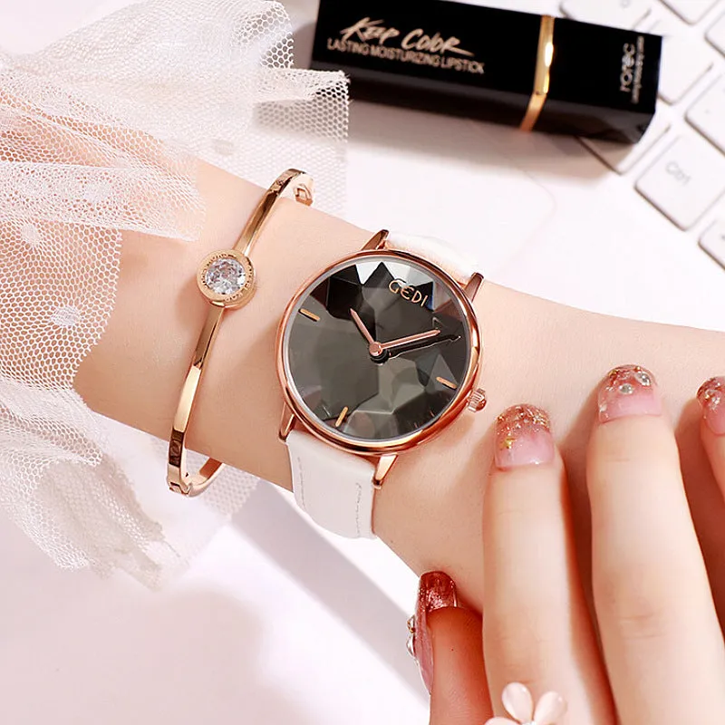 Personality Leather Strap Quartz Women's Watch