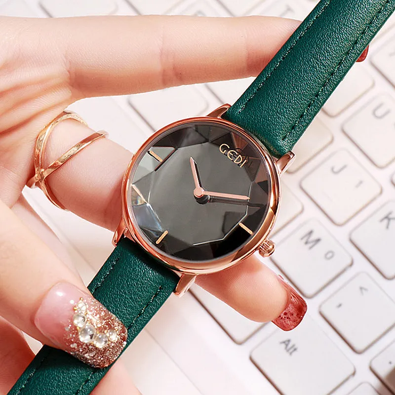 Personality Leather Strap Quartz Women's Watch