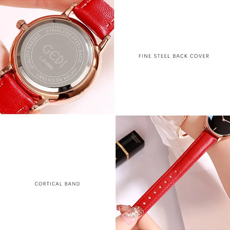 Personality Leather Strap Quartz Women's Watch