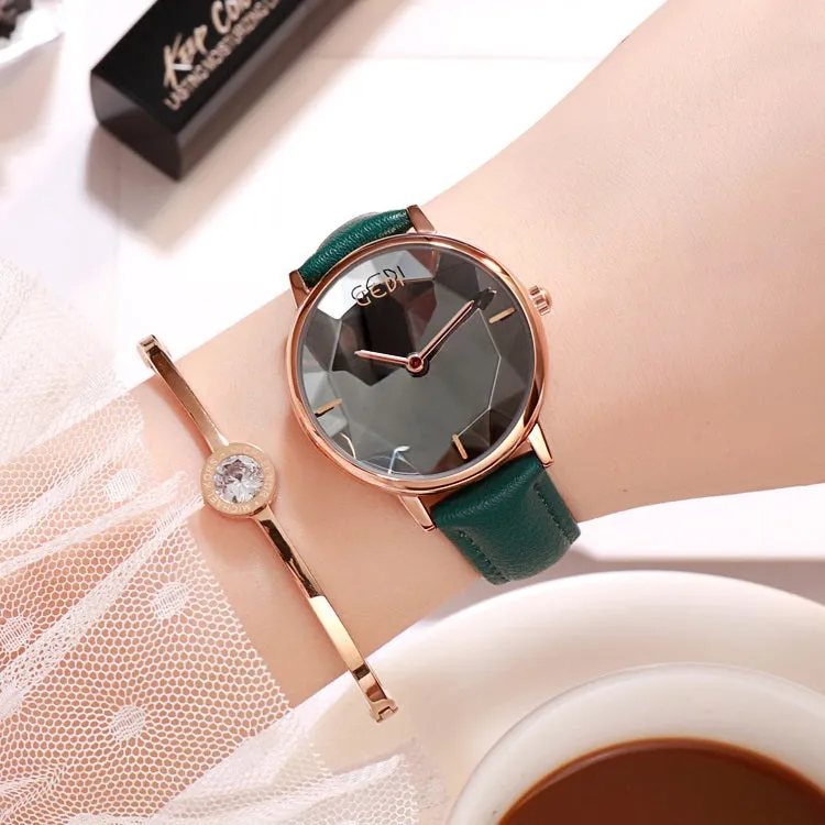 Personality Leather Strap Quartz Women's Watch