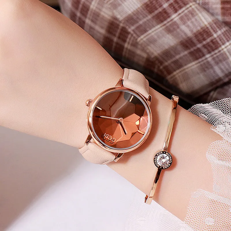 Personality Leather Strap Quartz Women's Watch