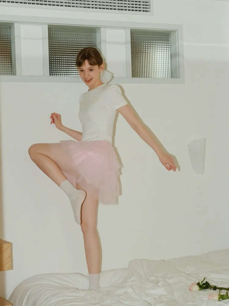 Pink A-Line Cake Skirt