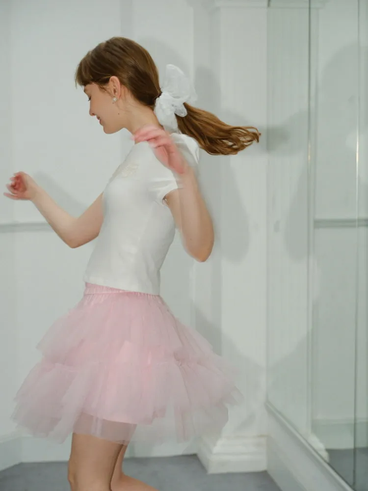 Pink A-Line Cake Skirt