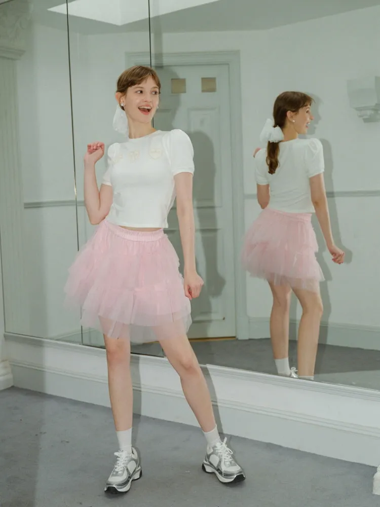 Pink A-Line Cake Skirt
