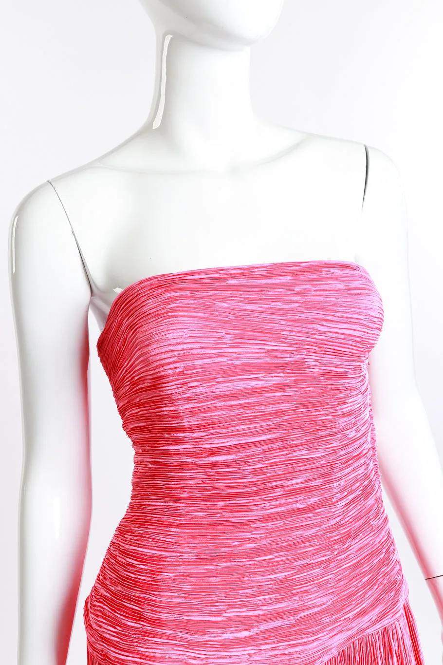 Pleated Bow Evening Gown