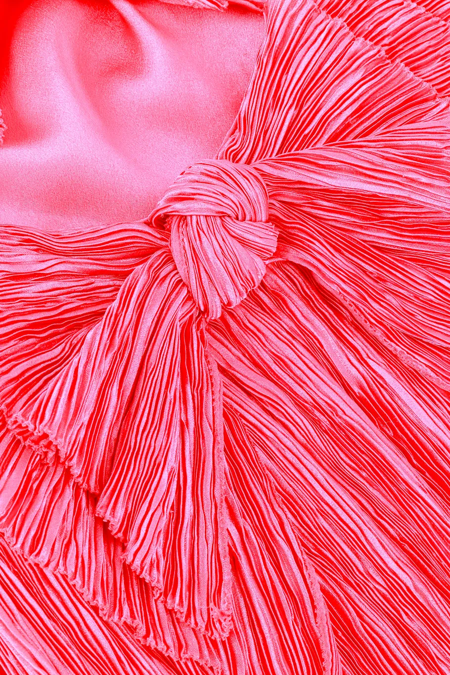 Pleated Bow Evening Gown