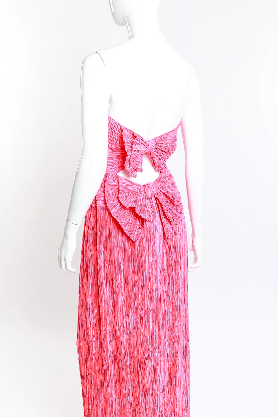 Pleated Bow Evening Gown