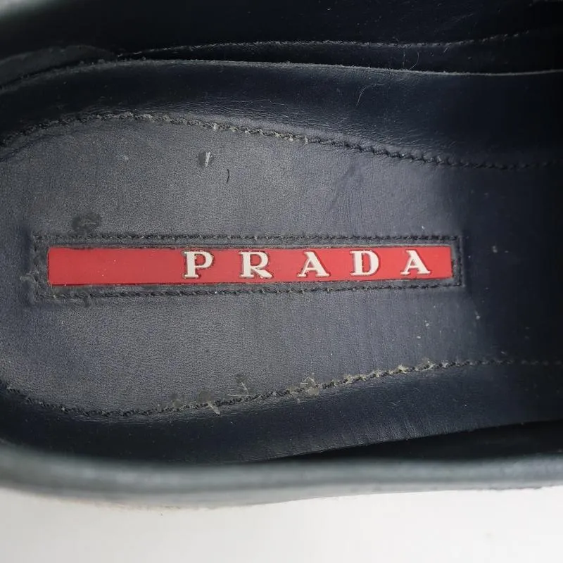 Prada Linea Rossa Espadrille Sneakers Navy Leather Size 7 - Mens