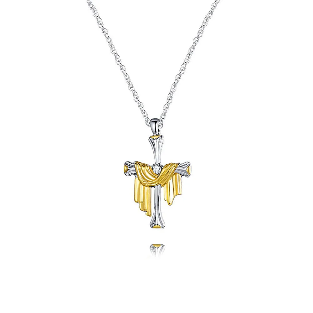 Rhinestone Virgin Mary Virgencita Necklace