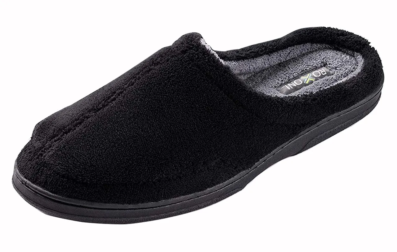 Roxoni Men's Slipper Cozy Clog Durable Comfort Slip On House Shoes