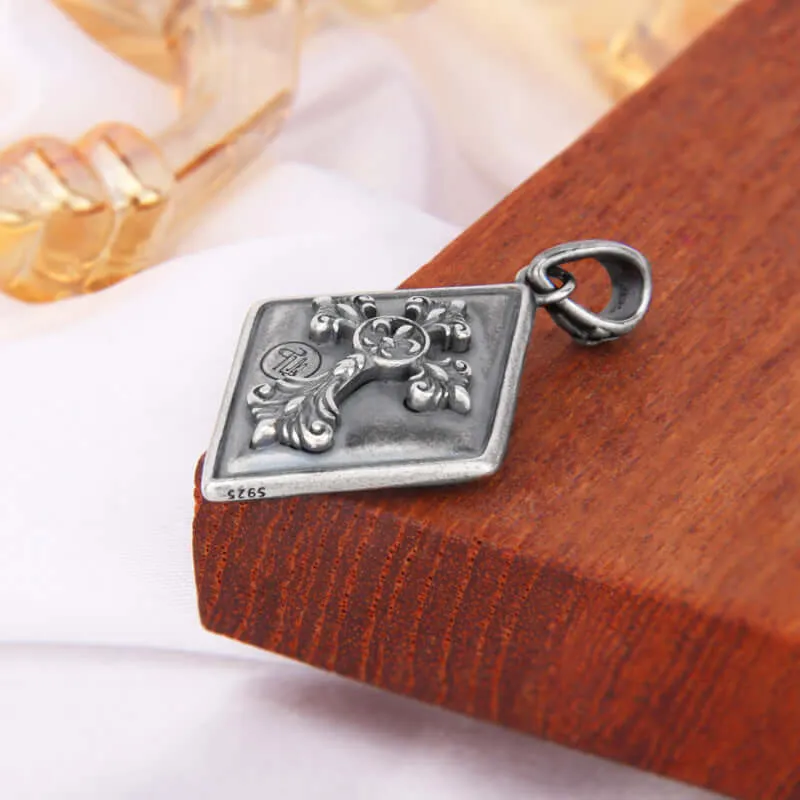 S925 Blessed Virgin Mary Dark Cross Virgencita Necklace