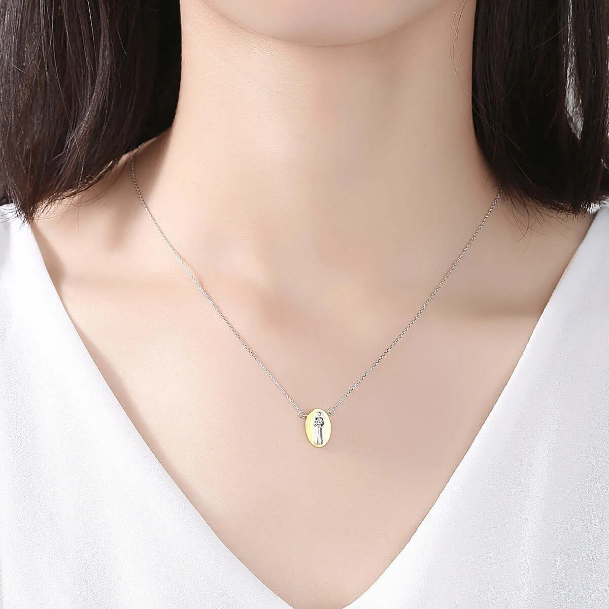 S925 Silver Virgin Mary Chain Virgencita Necklace