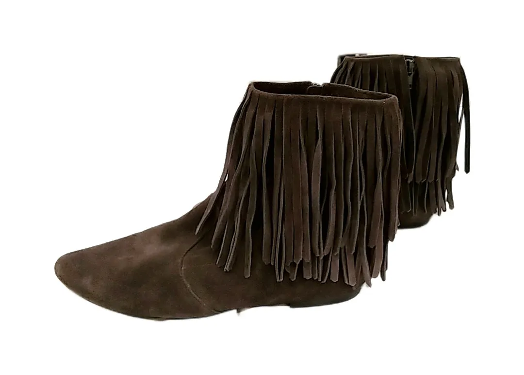 Sam Edelman Suede Fringe Western Boots  - 9.5women’s