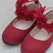 Satin Flats with Chiffon Flowers Ankle Strap