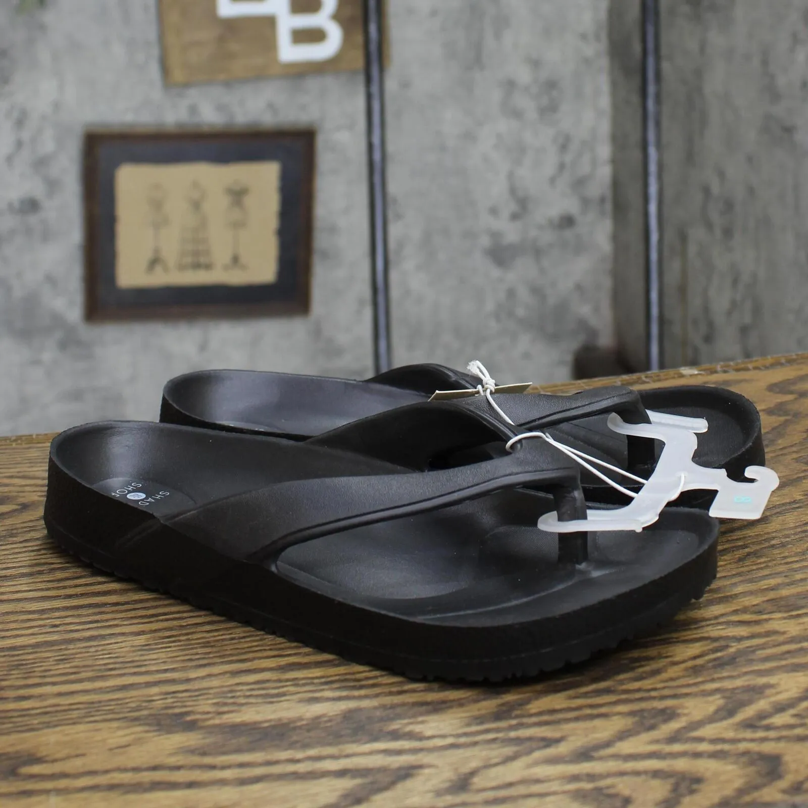 Shade & Shore Womens Traci Footbed Sandals 89258298 Black 8M