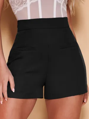 Shorts de talle alto unicolor Cherry Vibes en