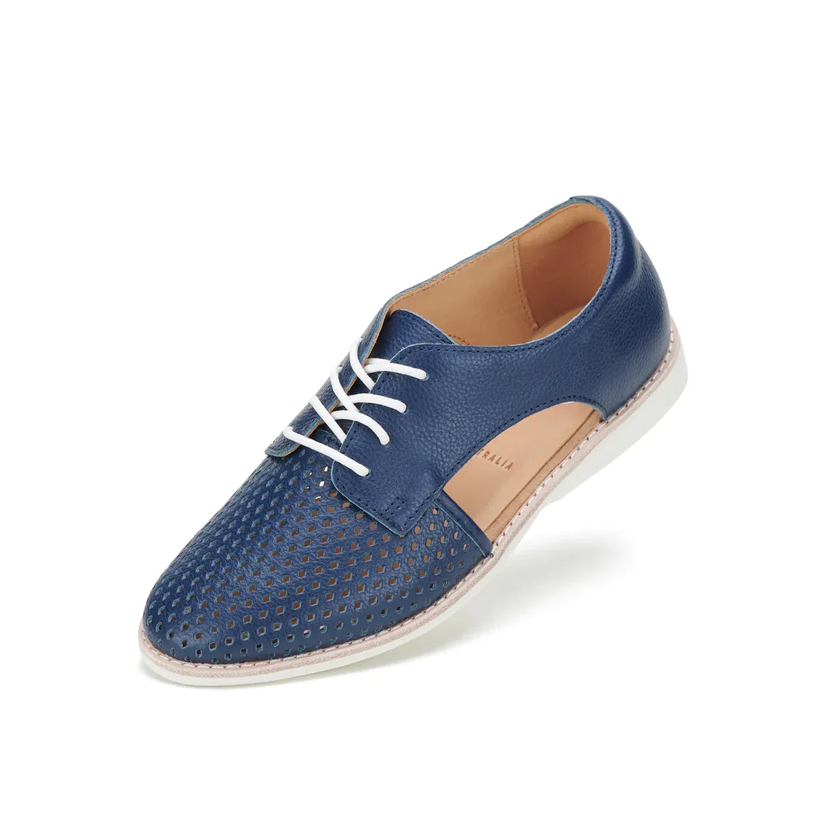 Side Cut Punch Shoe - Navy Tumble