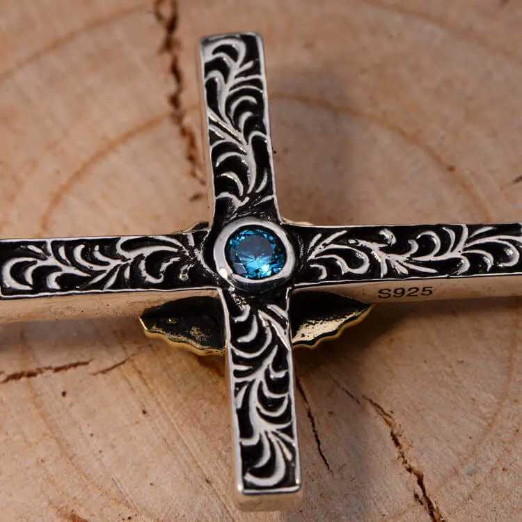 Silver Virgin Mary Cross Virgencita Necklace