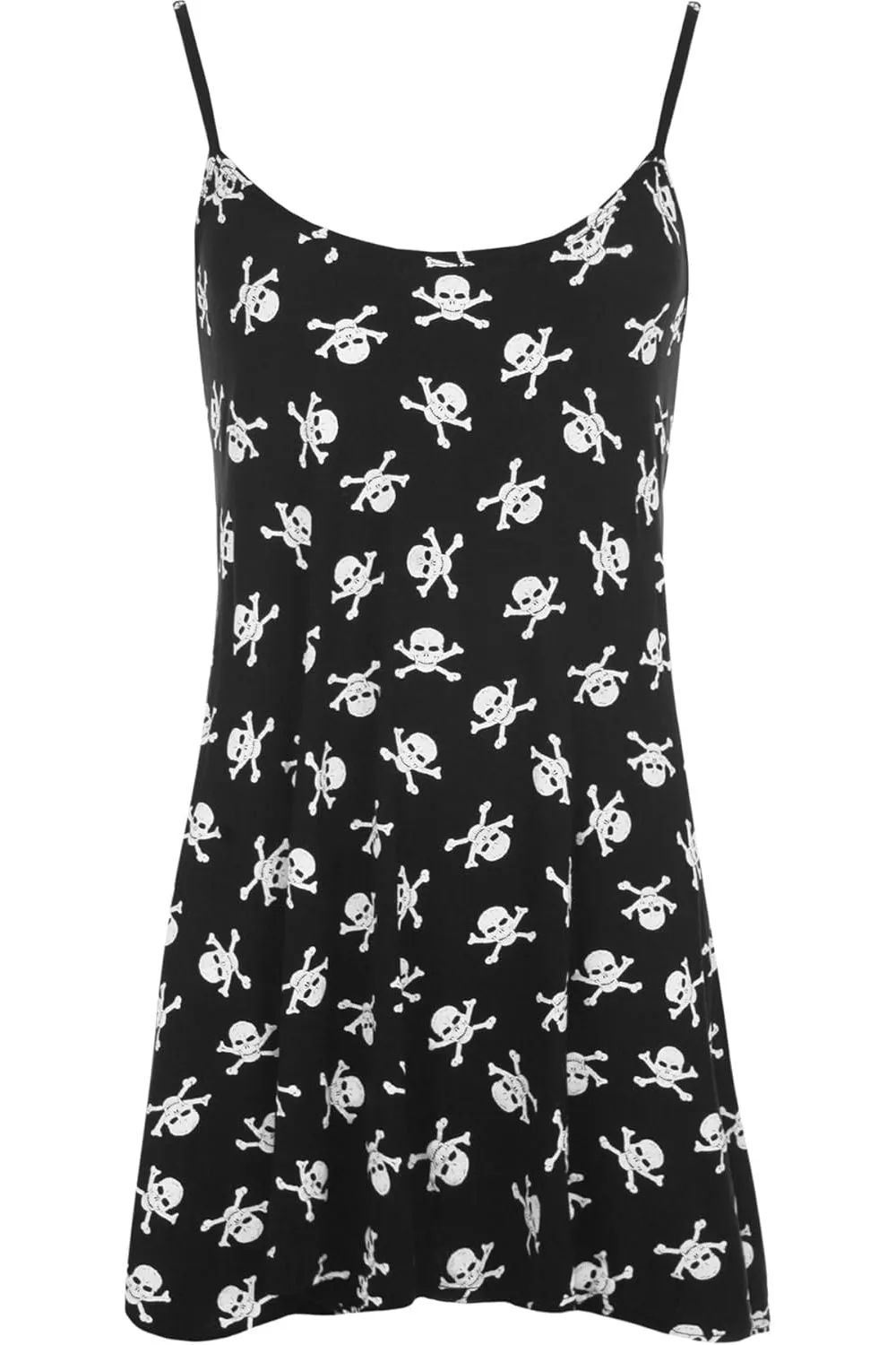 Skull Bones Pirate Print Swing Vest Top