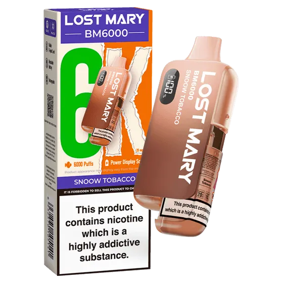 SNOOW TOBACCO - LOST MARY BM6000 DISPOSABLE VAPE - 20MG(2%)