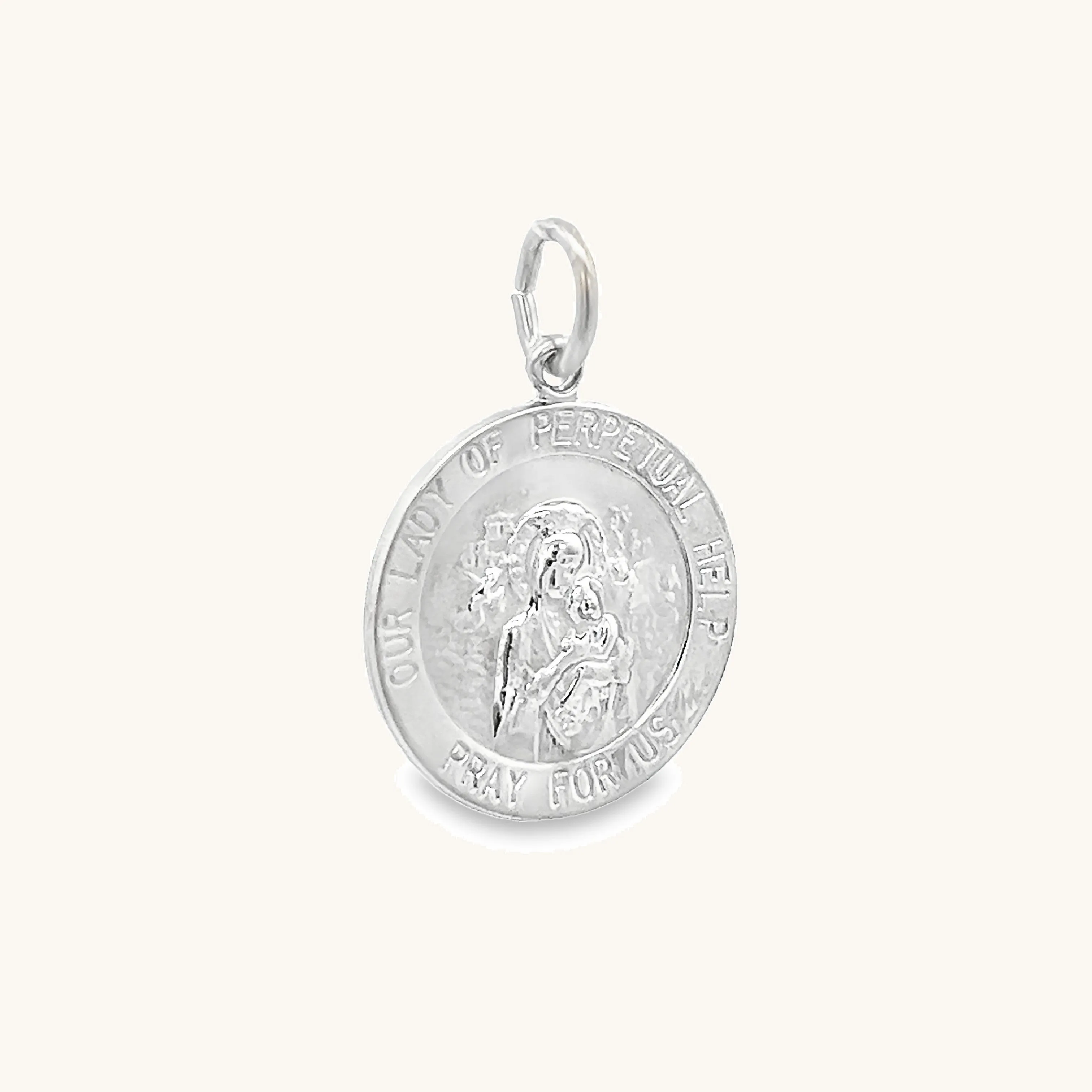 STERLING SILVER OUR LADY OF PERPETUAL HELP MEDAL | ROUND