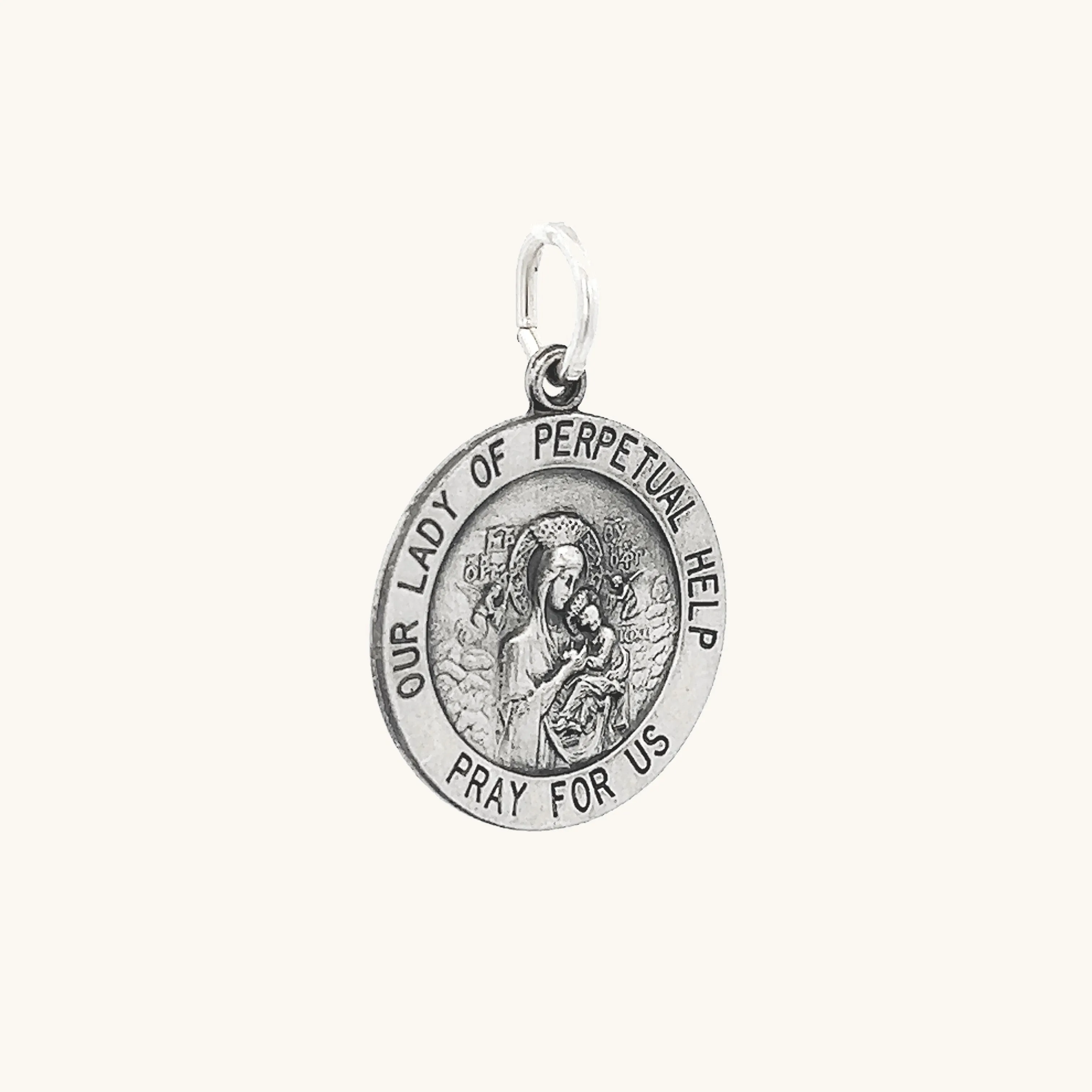 STERLING SILVER OUR LADY OF PERPETUAL HELP MEDAL | ROUND