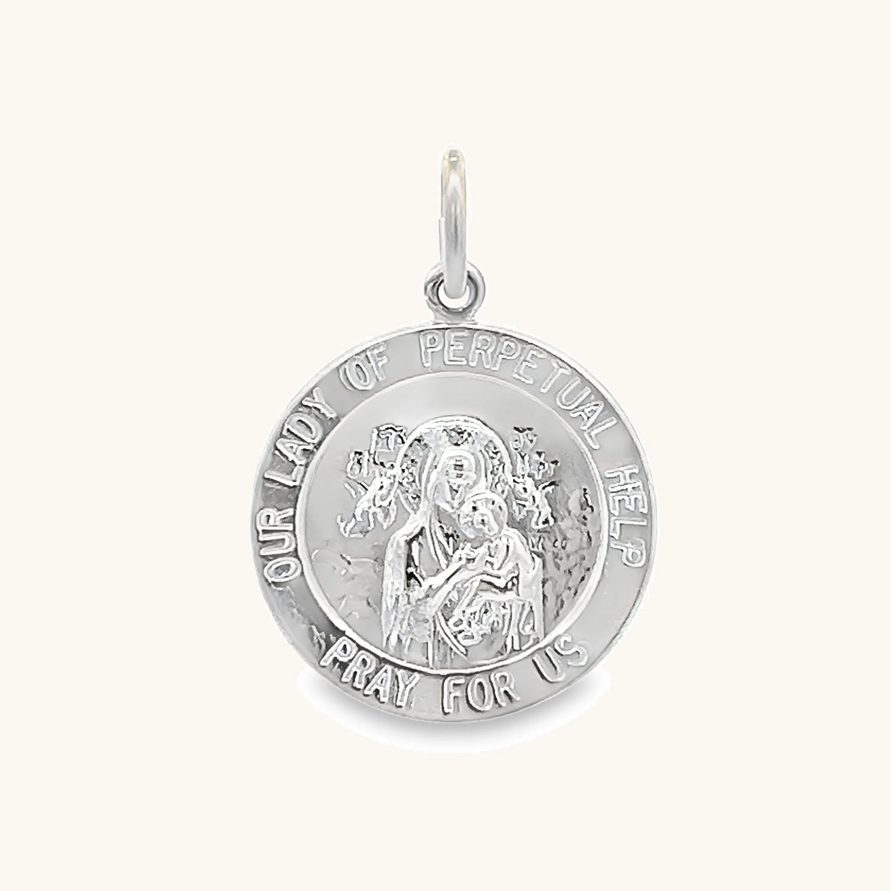 STERLING SILVER OUR LADY OF PERPETUAL HELP MEDAL | ROUND