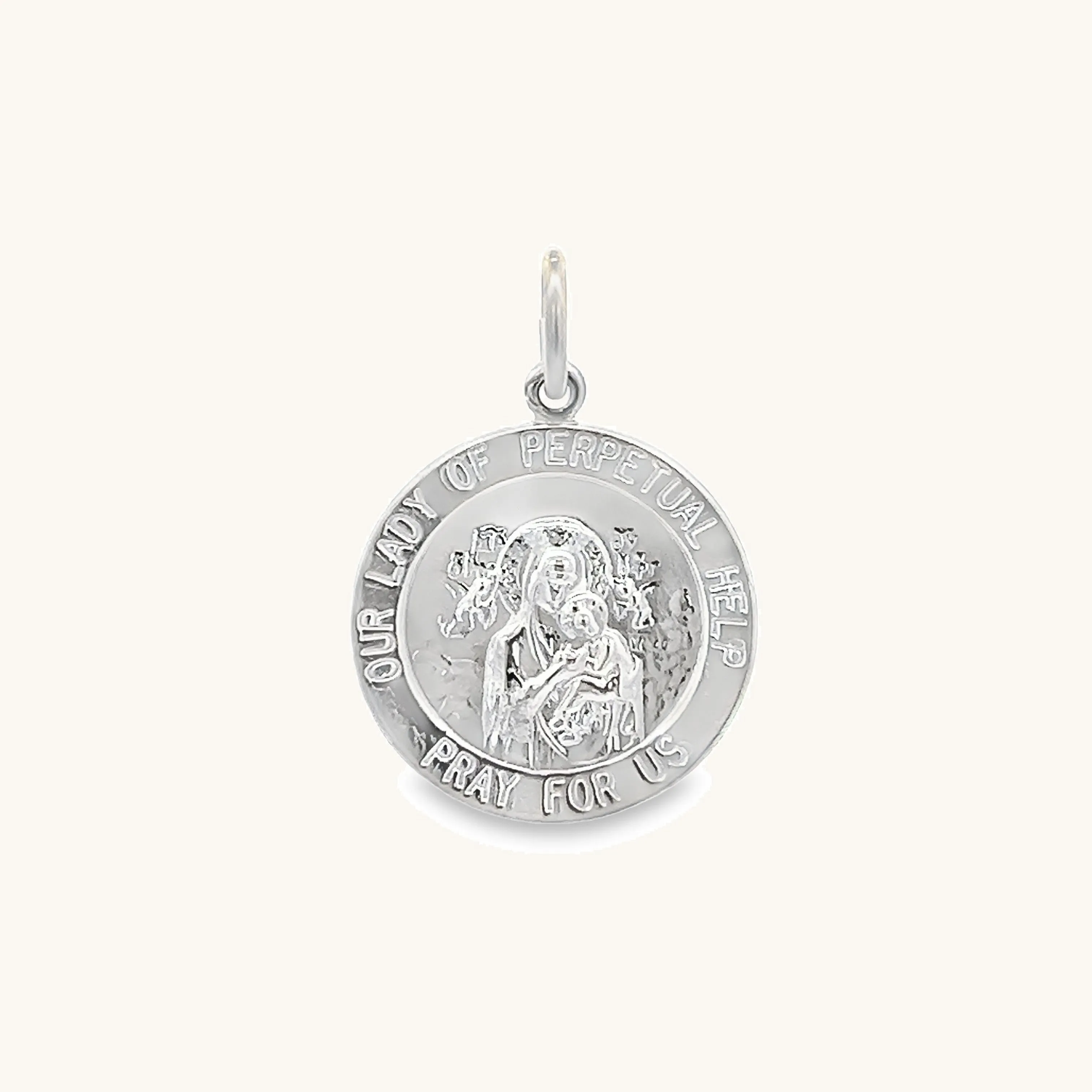 STERLING SILVER OUR LADY OF PERPETUAL HELP MEDAL | ROUND