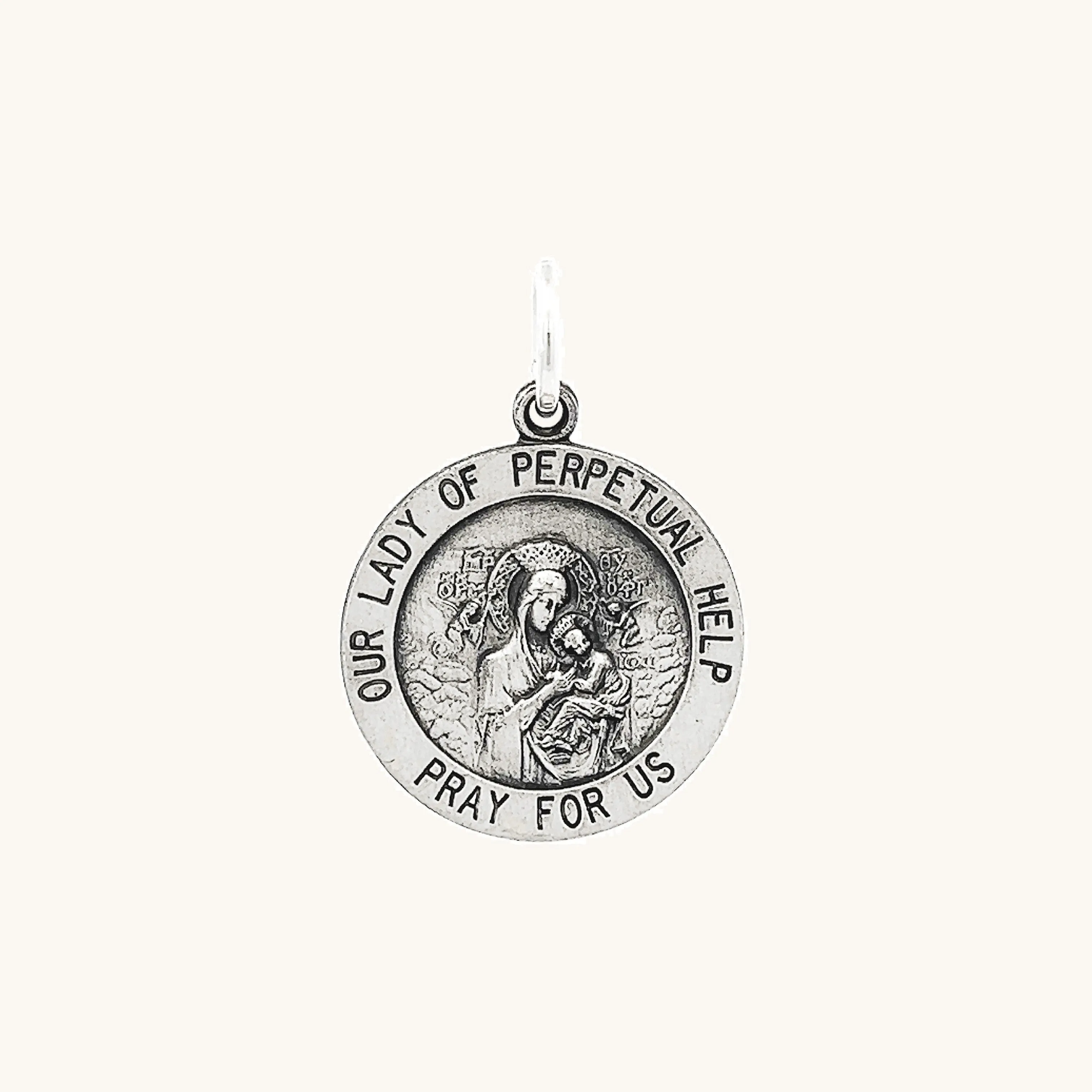 STERLING SILVER OUR LADY OF PERPETUAL HELP MEDAL | ROUND