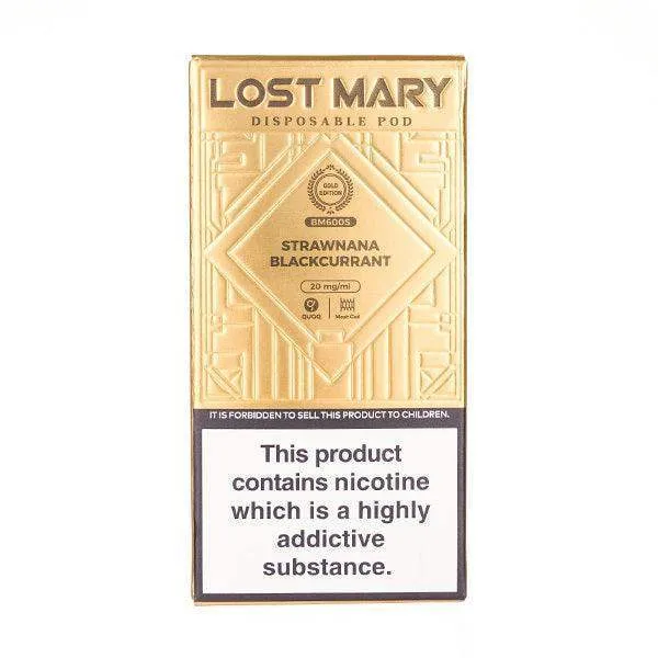 STRAWNANA BLACKCURRANT - LOST MARY BM600S GOLD EDITION DISPOSABLE VAPE