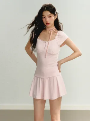 Sugar Lace Knit Top Skirt Cardigan 3-piece Set