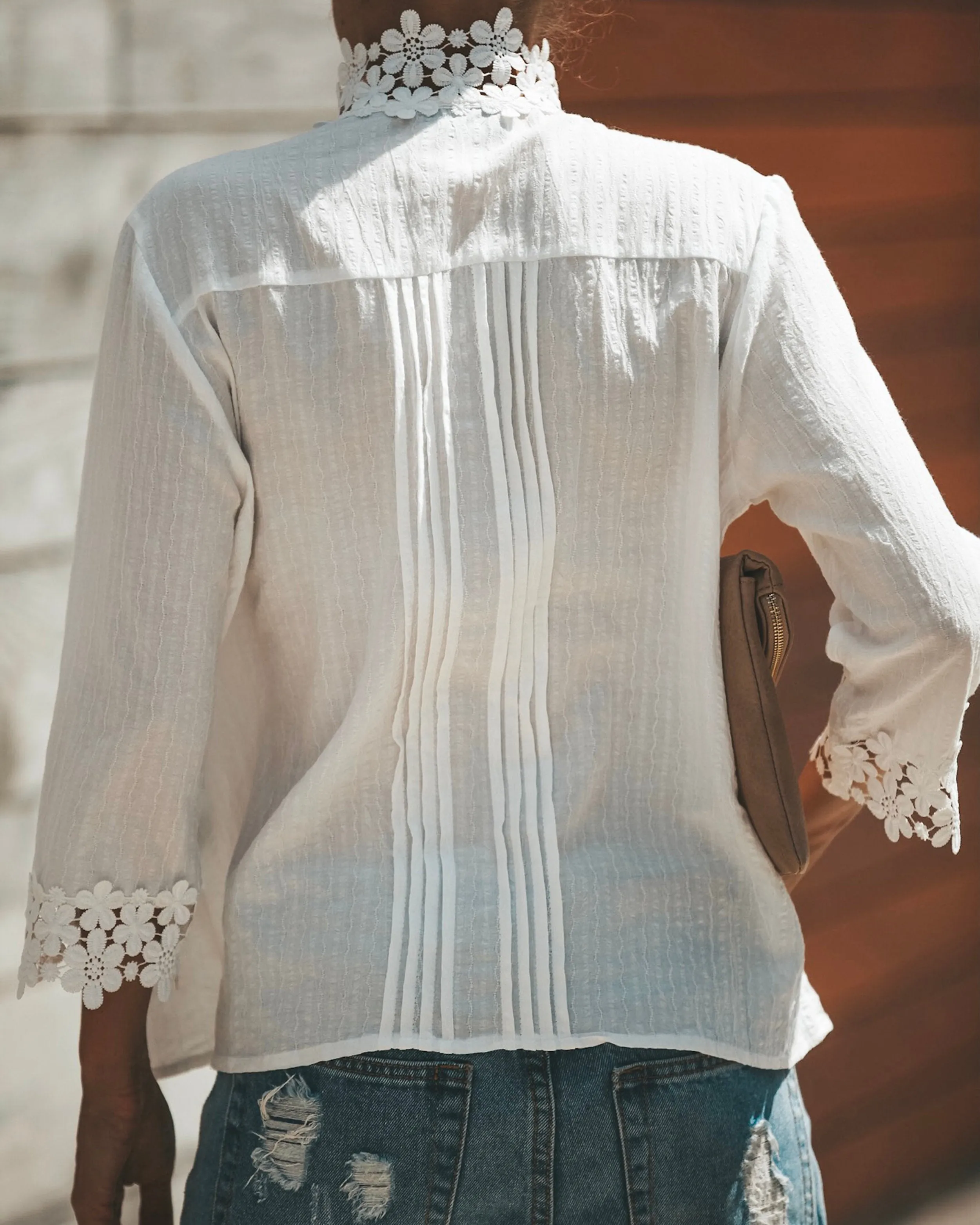 SWEET MARY CROCHET LACE TOP - IVORY