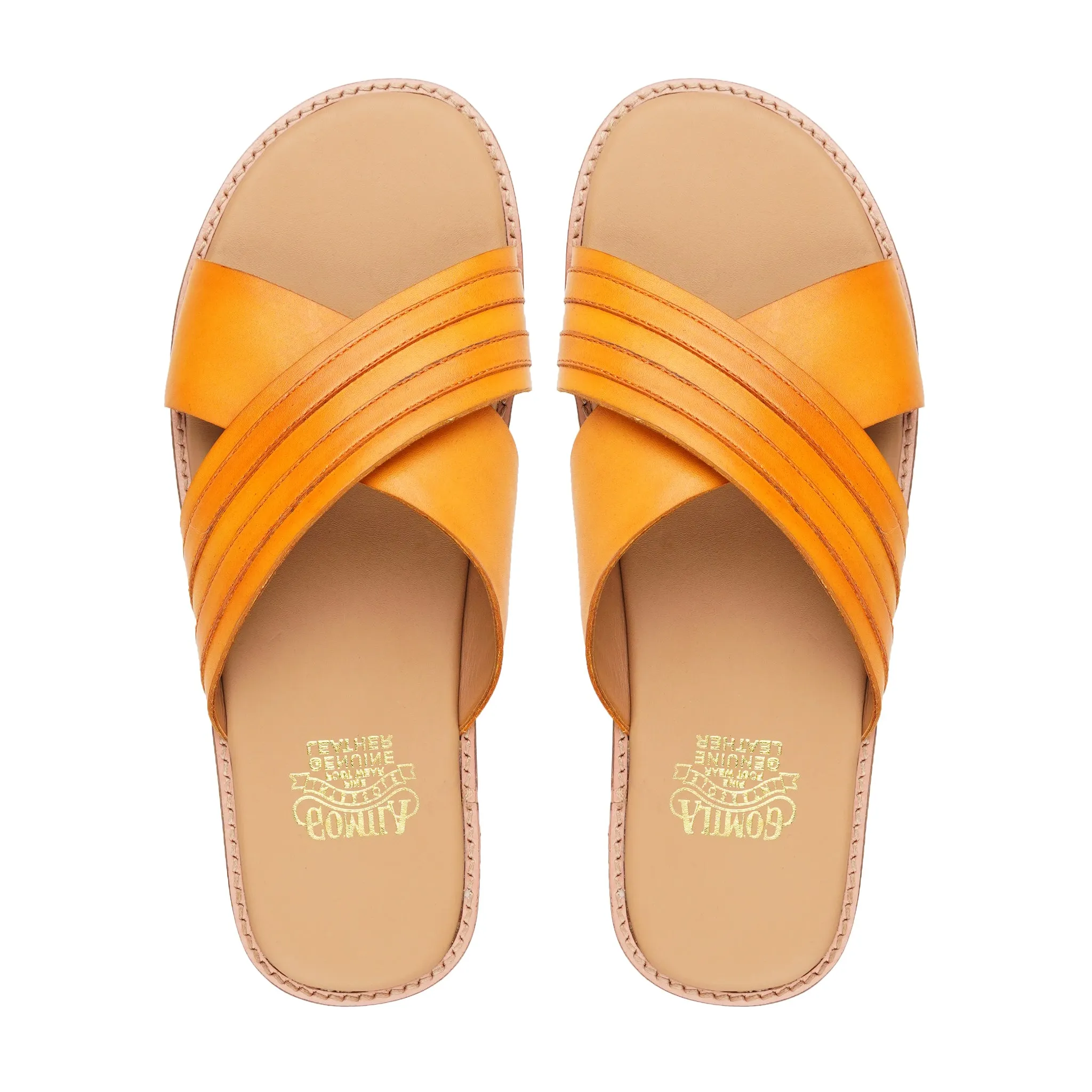 Tavista - Men's Tan Calf Leather Slipper