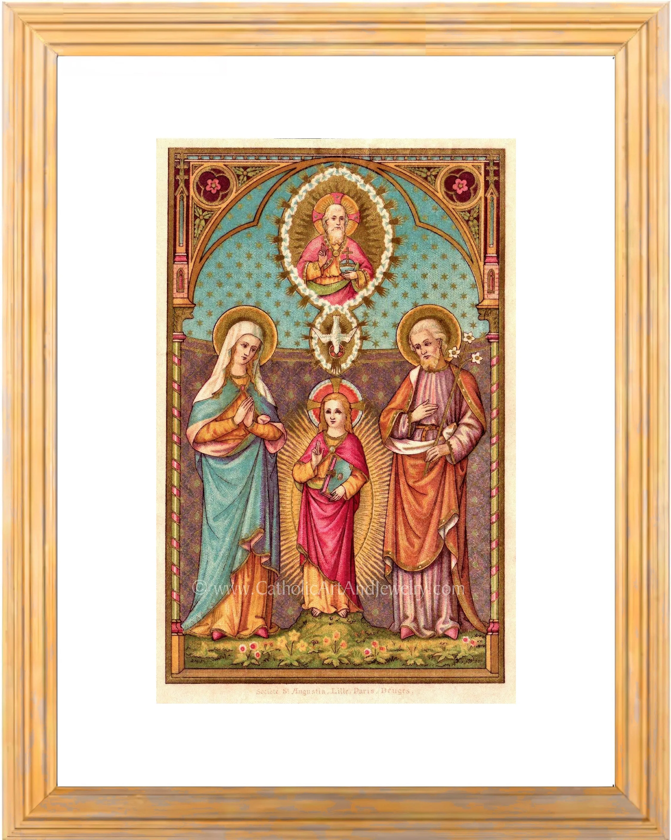 The Holy Family – Based on an Vintage Holy Card – Catholic Art Print – Archival Quality