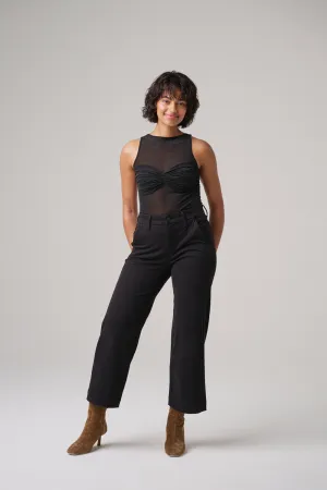 The Malibu Wide Chino Cropped  |  Jet Black