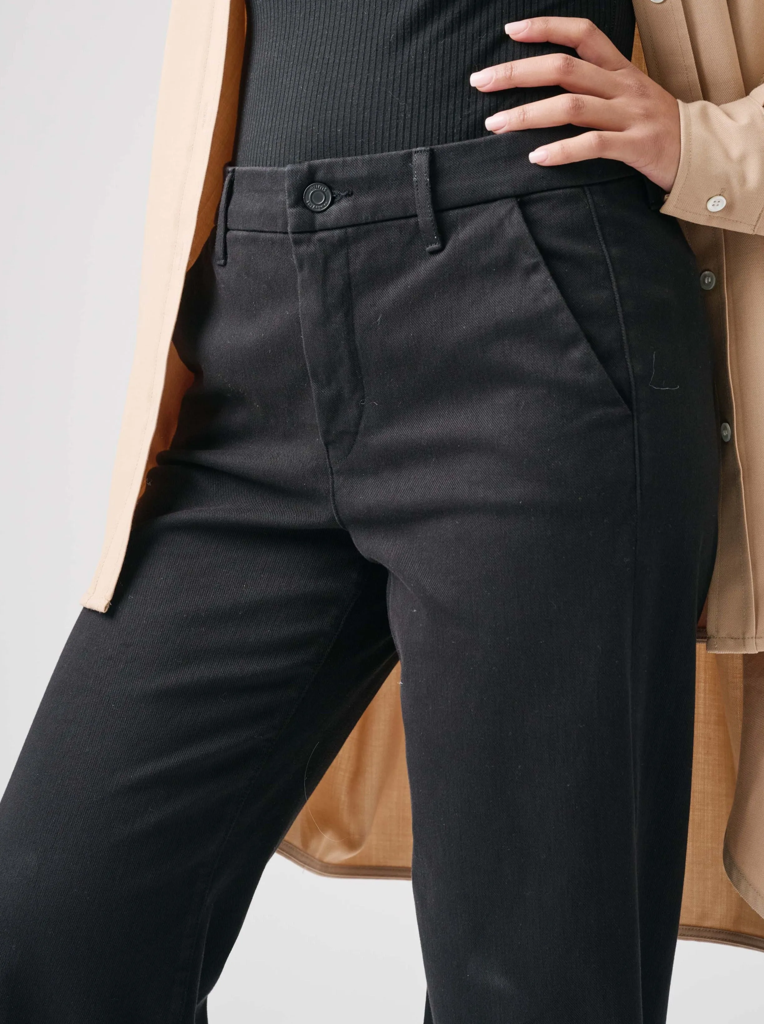 The Malibu Wide Chino Cropped  |  Jet Black