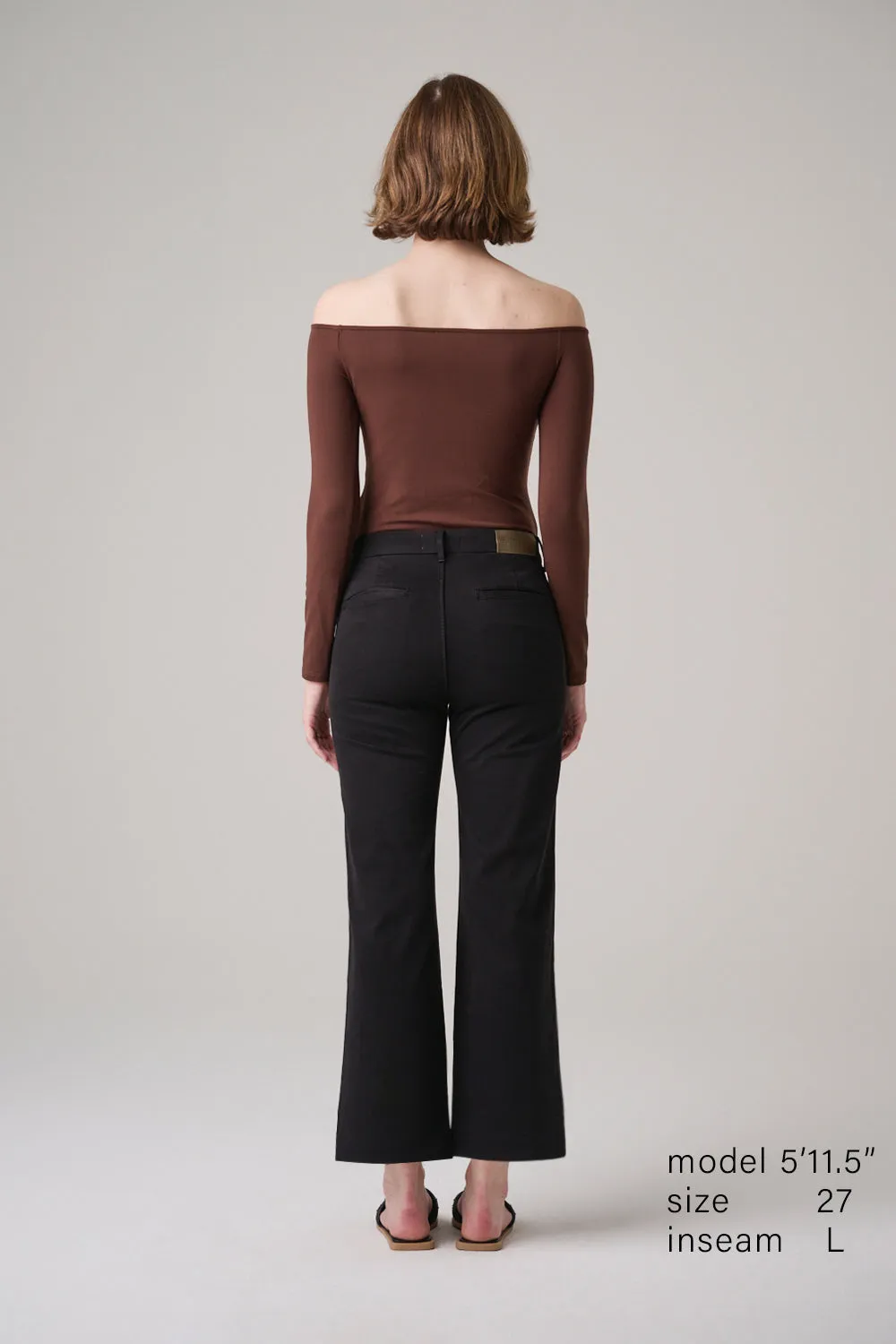 The Malibu Wide Chino Cropped  |  Jet Black