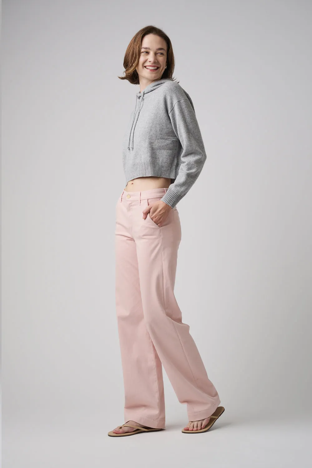 The Malibu Wide Chino  |  Powdered Rose